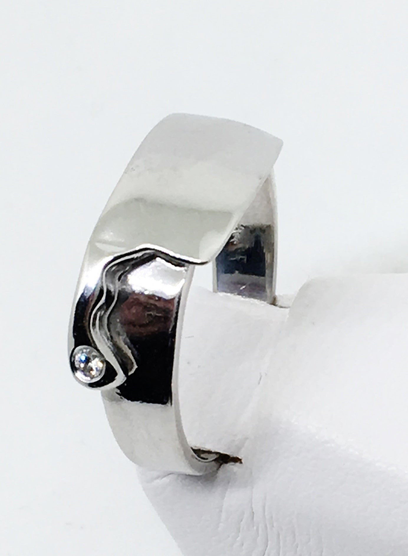  Diamond Accented Chef Cleaver Knife Ring in Sterling Silver :  Handmade Products