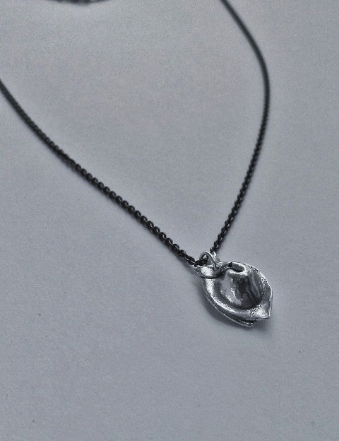 Wonton Dumpling Charm Necklace in Sterling Silver